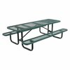 Vestil Metal Rectangle Picnic Table, 96", green PT-MX-3096-GN